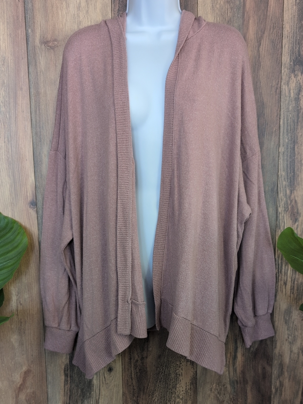 American Eagle Soft & Sexy Plush Open-Front Hooded Cardigan XL W244